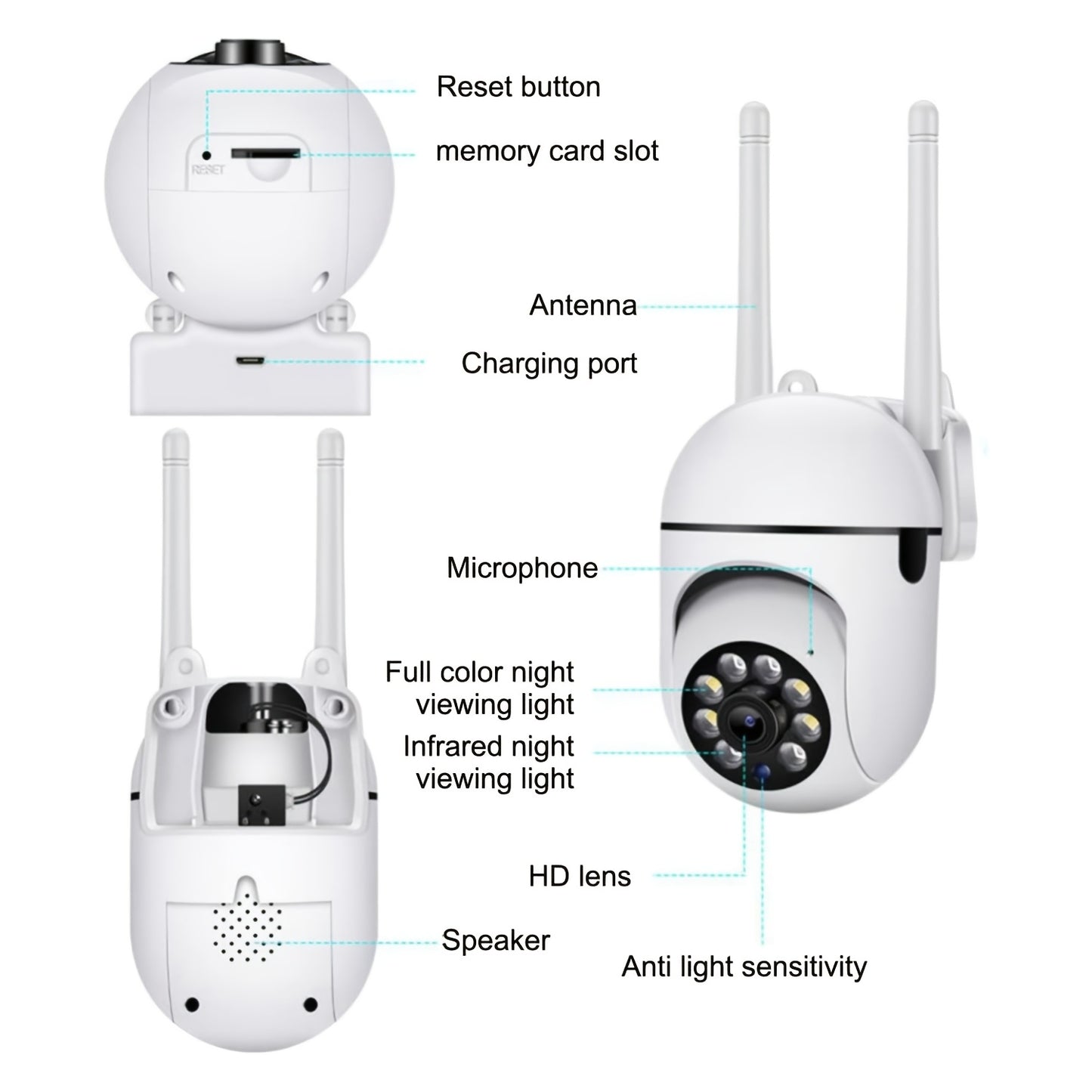 YI IOT 4pcs 2MP HD Wireless WiFi Home Camera Indoor, 1080p/360°/2.4GHz & 5GHz Dual Band Mini Security Cameras, With Audio, Two Way Talk, Automatic Humanoid Tracking, Smart Night Vision Camera