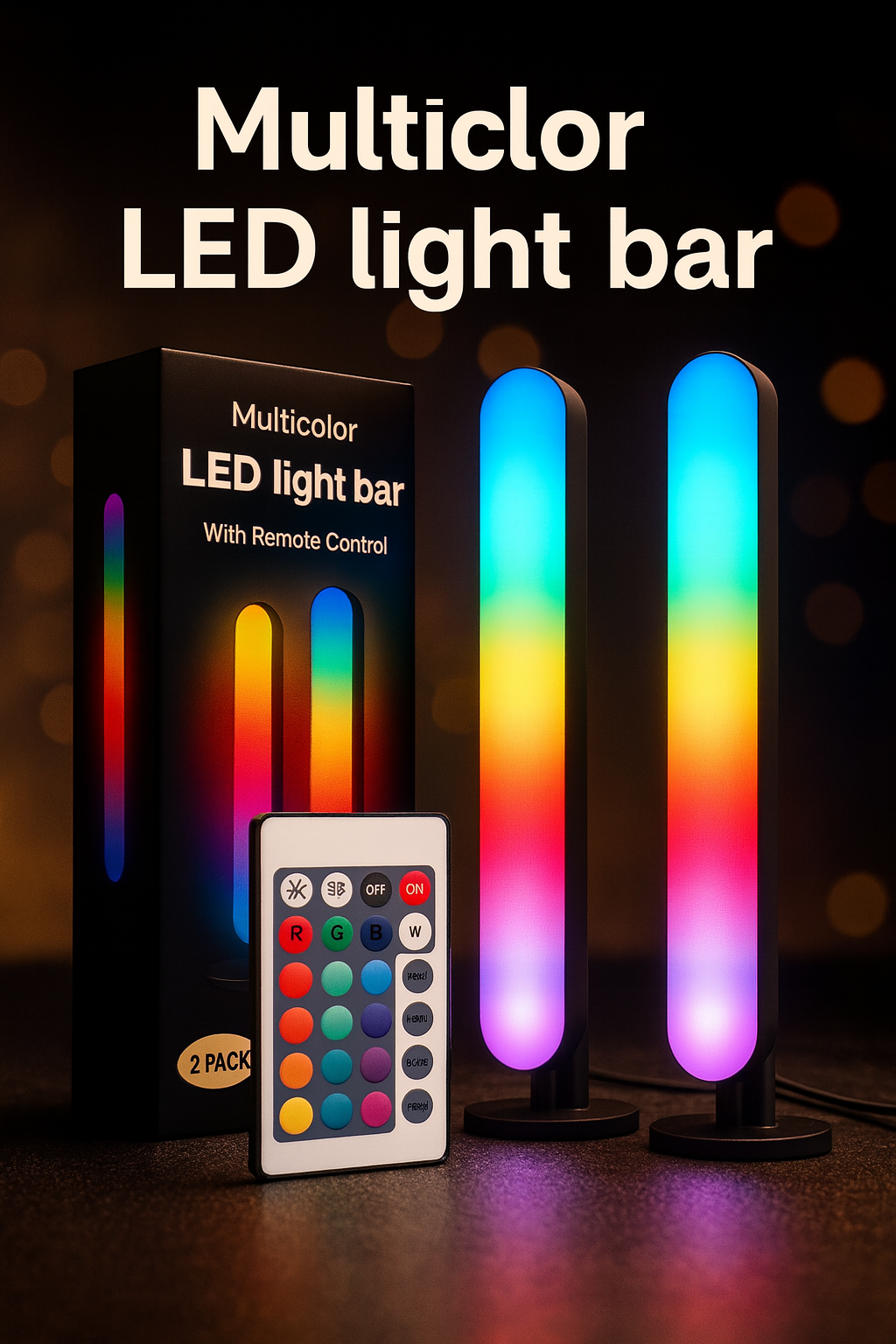 RGB Pickup Light Music Rhythm Lights Upgraded USB Rechargeable Model Christmas Decoration Desktop RGB Light Bar Music Rhythm