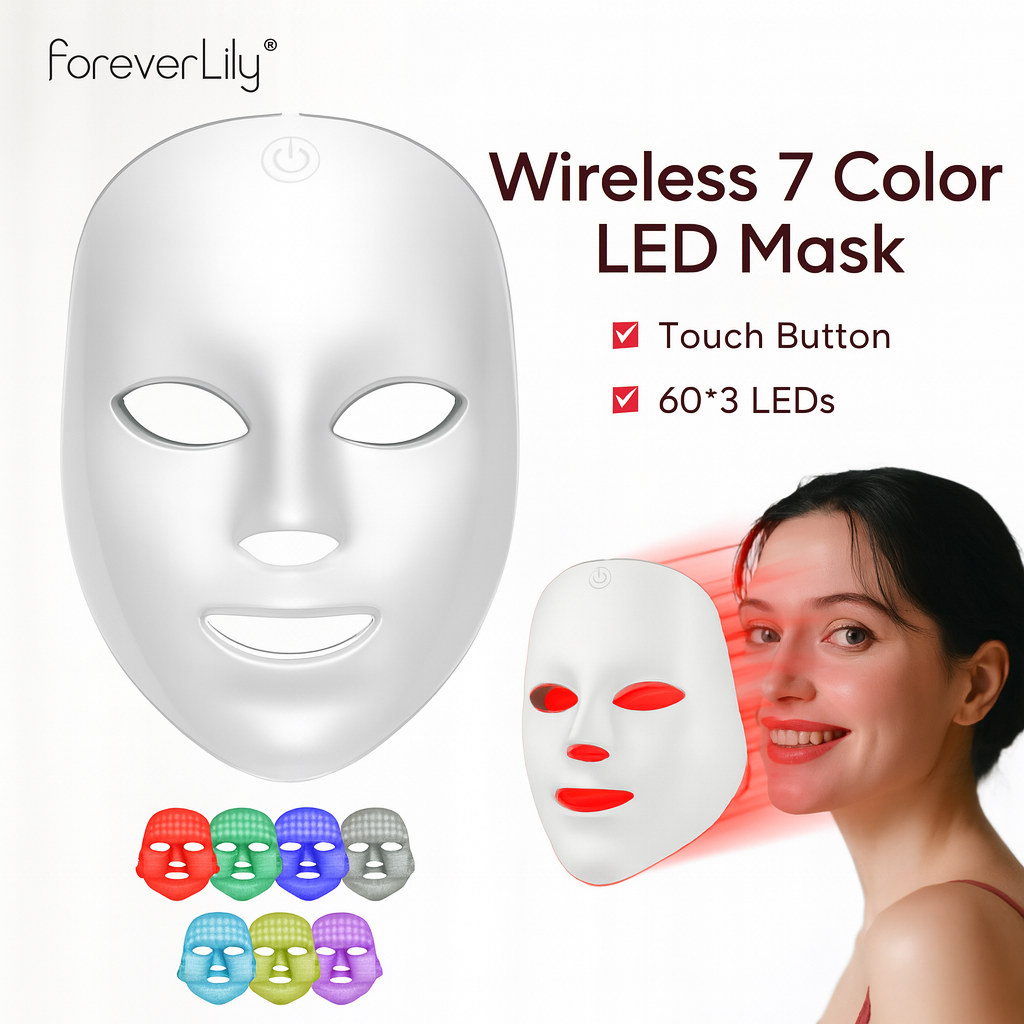Wireless LED Mask 7 Color LED Face Mask Photon Skin Firming Anti Aging Rejuvenation Beauty Mask Machine