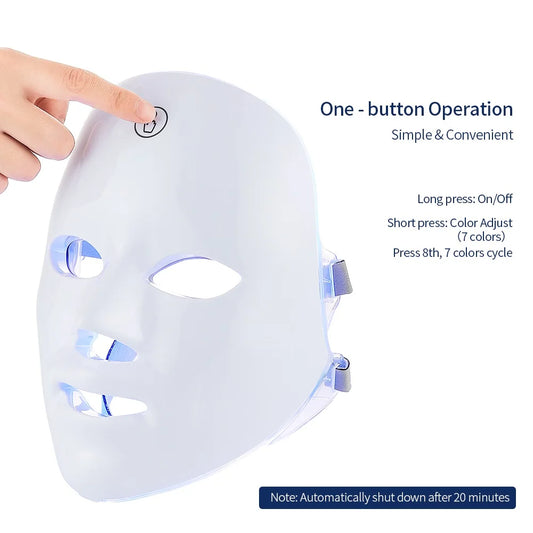 Wireless LED Mask 7 Color LED Face Mask Photon Skin Firming Anti Aging Rejuvenation Beauty Mask Machine