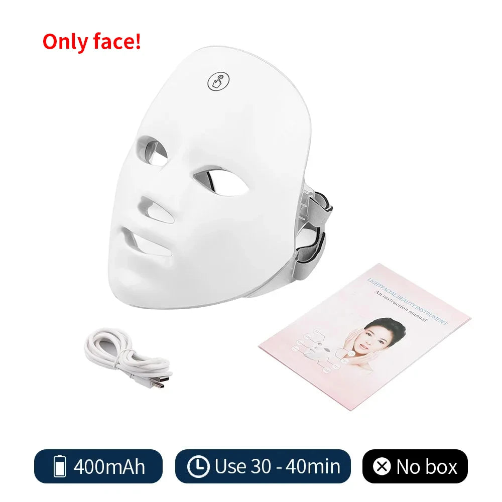 Wireless LED Mask 7 Color LED Face Mask Photon Skin Firming Anti Aging Rejuvenation Beauty Mask Machine