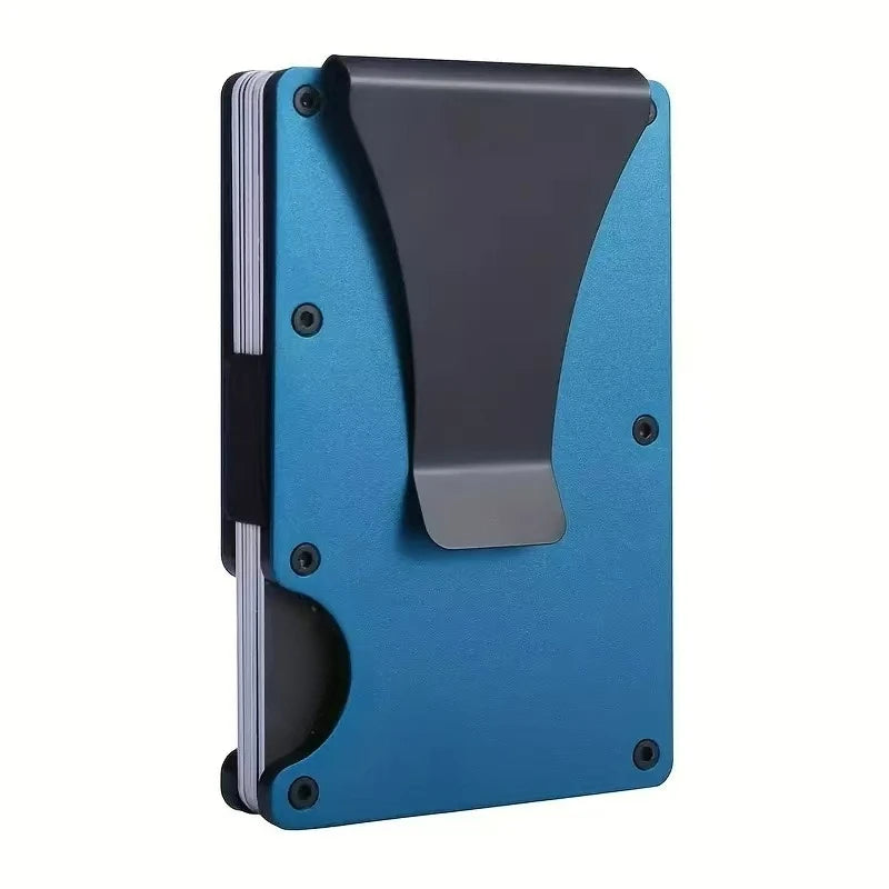 Slim Wallet For Men - Front Pocket RFID Blocking Minimalist Wallet For Men - Metal Wallet With Money Clip For Men