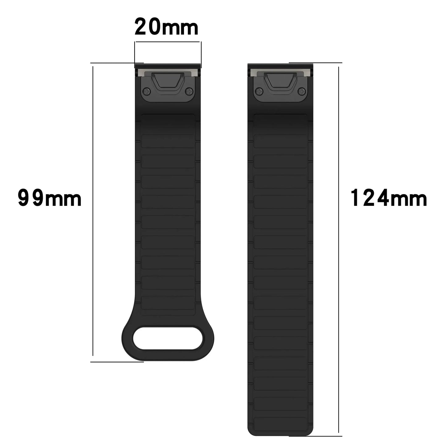 20mm 22mm 26mm Silicone Magnetic Strap for Garmin Fenix 8 7X 7 7Pro 7S 6X 6 6S 5X 5S Plus Forerunner 955 Enduro 2 Quick Fit Band